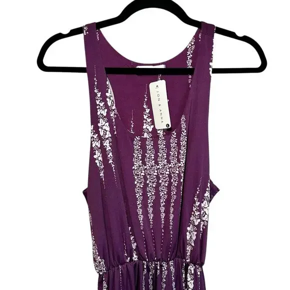 Jon & Anna Womens Floral Sleeveless Maxi Dress Purple White Large Fairy Bohemian - Picture 4 of 13